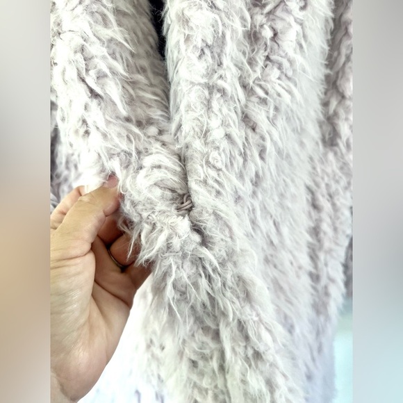 Willow & Clay Lilac Purple Faux Fur Shaggy Teddy Jacket Size Coat - Picture 8 of 12